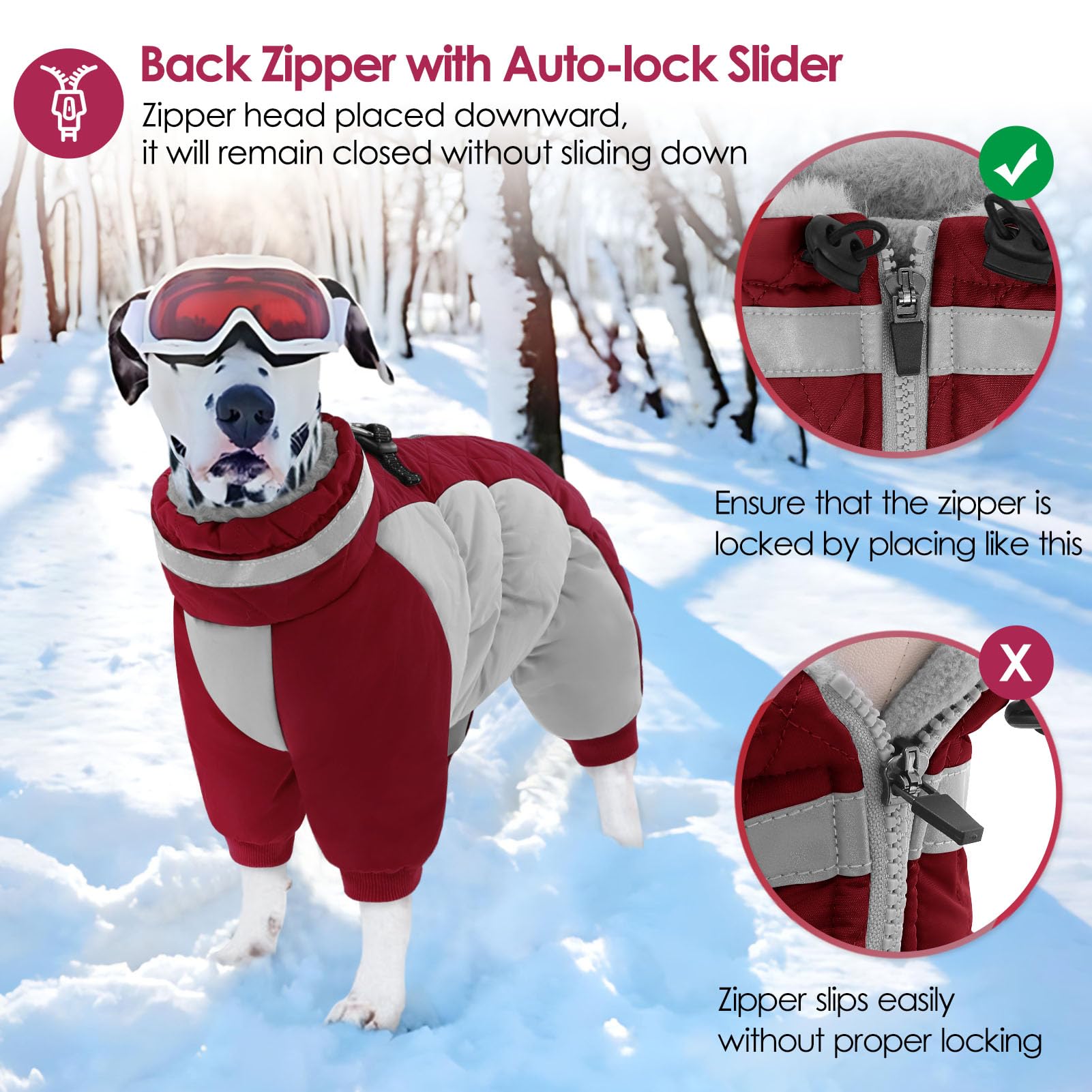 AOFITEE fullbody dog coat elastic abdomen ensures a snug, flexible fit
