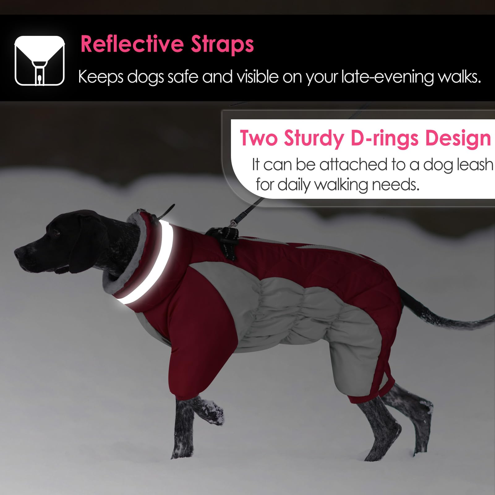 AOFITEE fullbody dog coat four-leg coverage keeps every paw warm