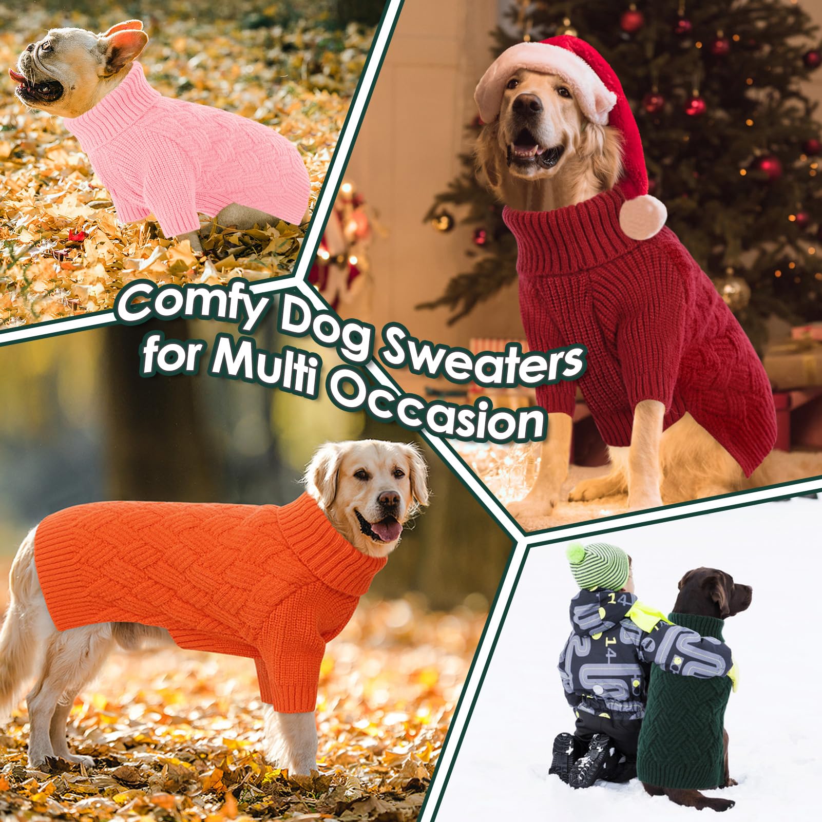 AOFITEE Christmas party ready dog sweater for photos