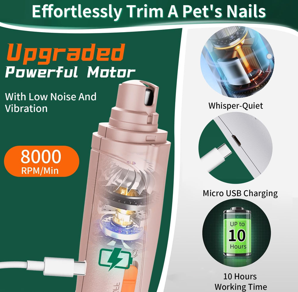 Aoioploa long-battery-life-pet-nail-trimmer supports multiple sessions.