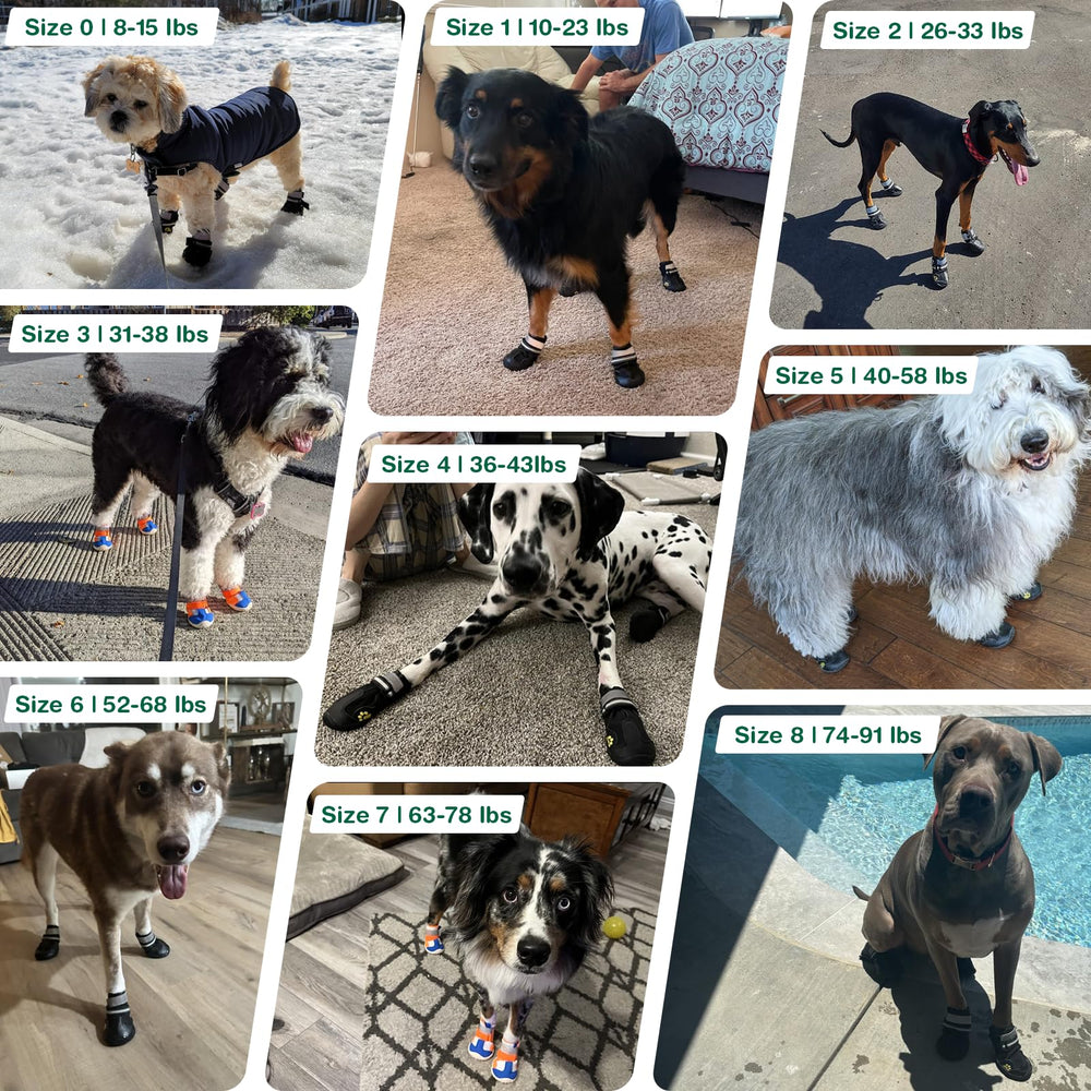 AOKOWN multi-color design on large-dog boots for stylish paw protection