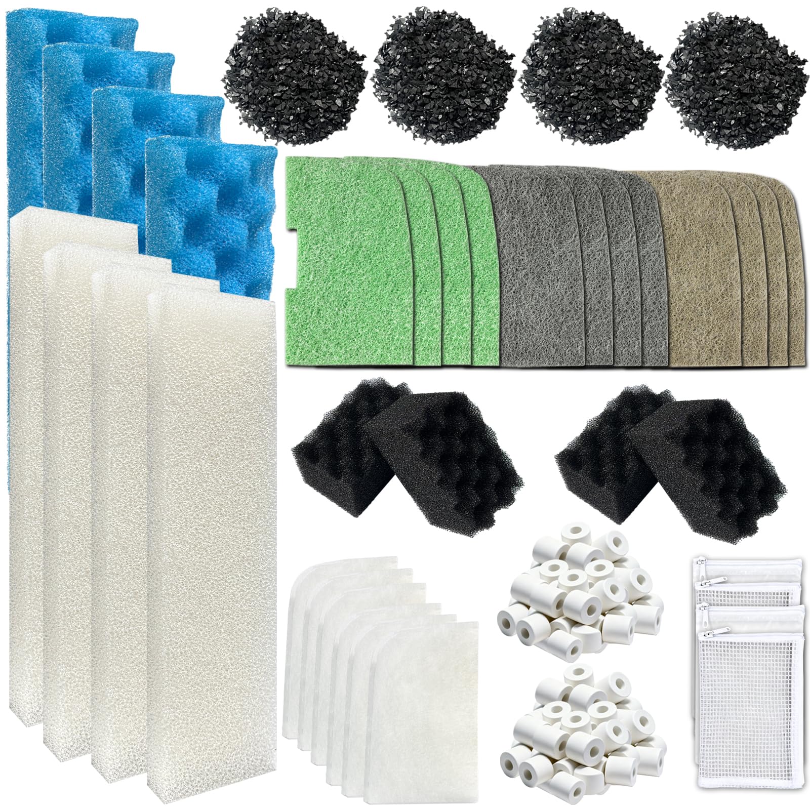 Aolleteau filter media kit complete for Fluval 406/407 improves tank maintenance and clarity.