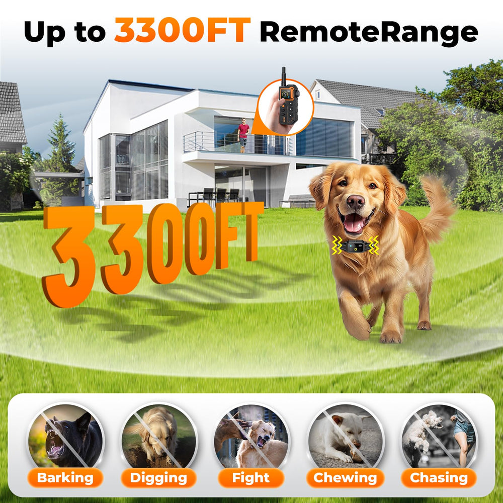 Aolulf AI dog shock collar with 3300ft range for off-leash control during walks