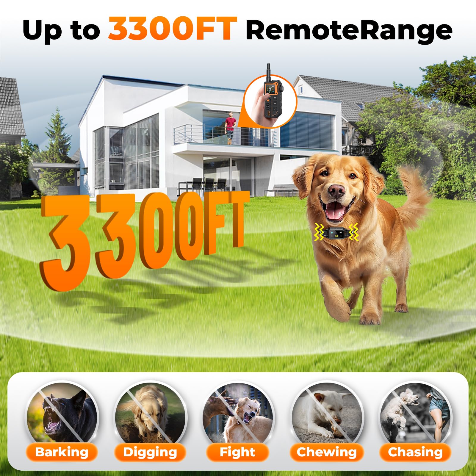 Aolulf dog training collar remote light shown for night walks.