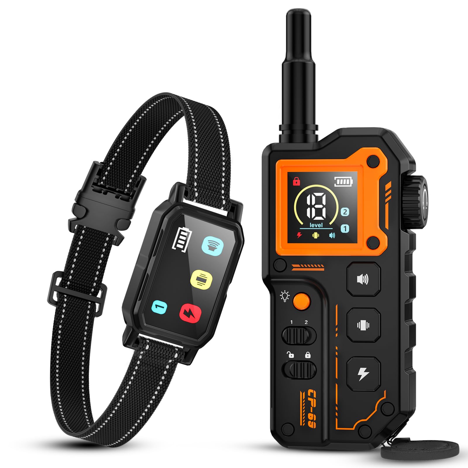 Aolulf dog training collar remote with visible lock button for safe use.
