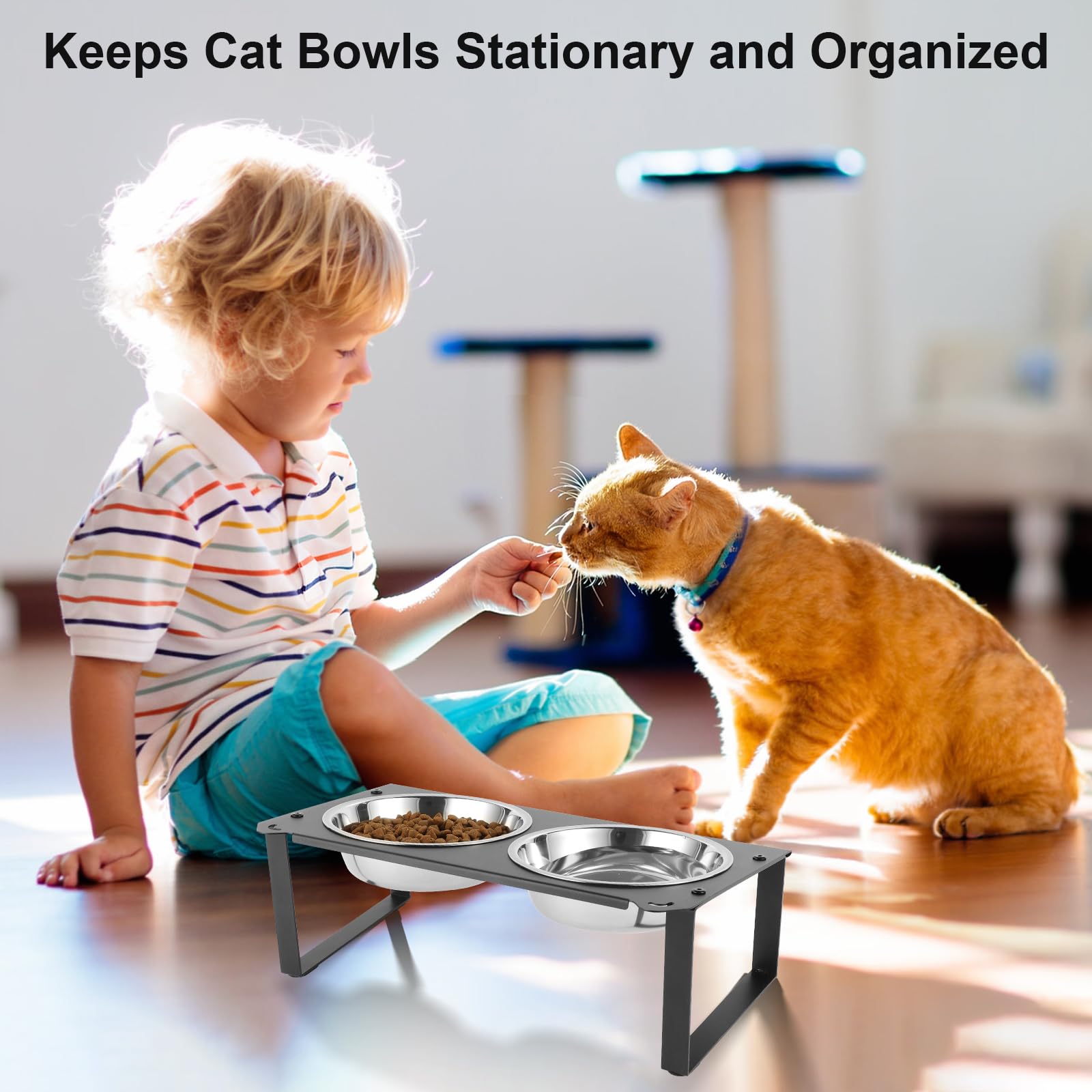 Aomafamzoy two-bowl set supporting multiple pets