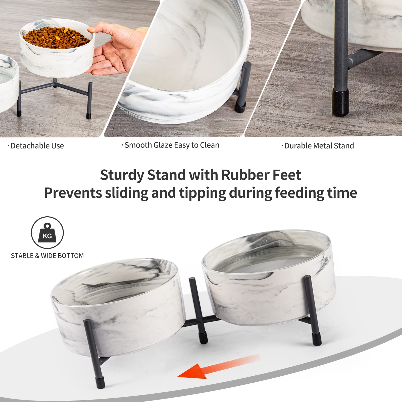 AOMRYOM handmade modern design complements decor while feeding pets.