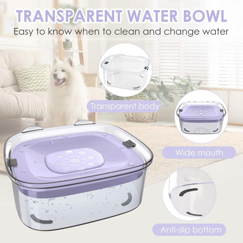 AONKEY 3L dog water bowl anti-spill design prevents mess and keeps fur dry