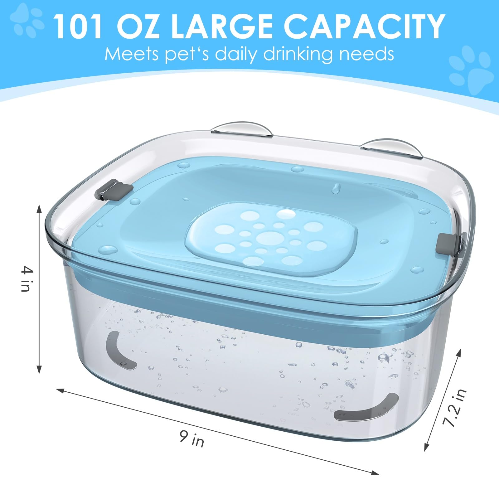 AONKEY 3L dog water bowl floating disk focus reduces drinking speed and splash.