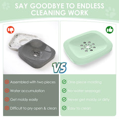 AONKEY 3L dog water bowl floating disk highlights anti-spill control for mess-free drinking.