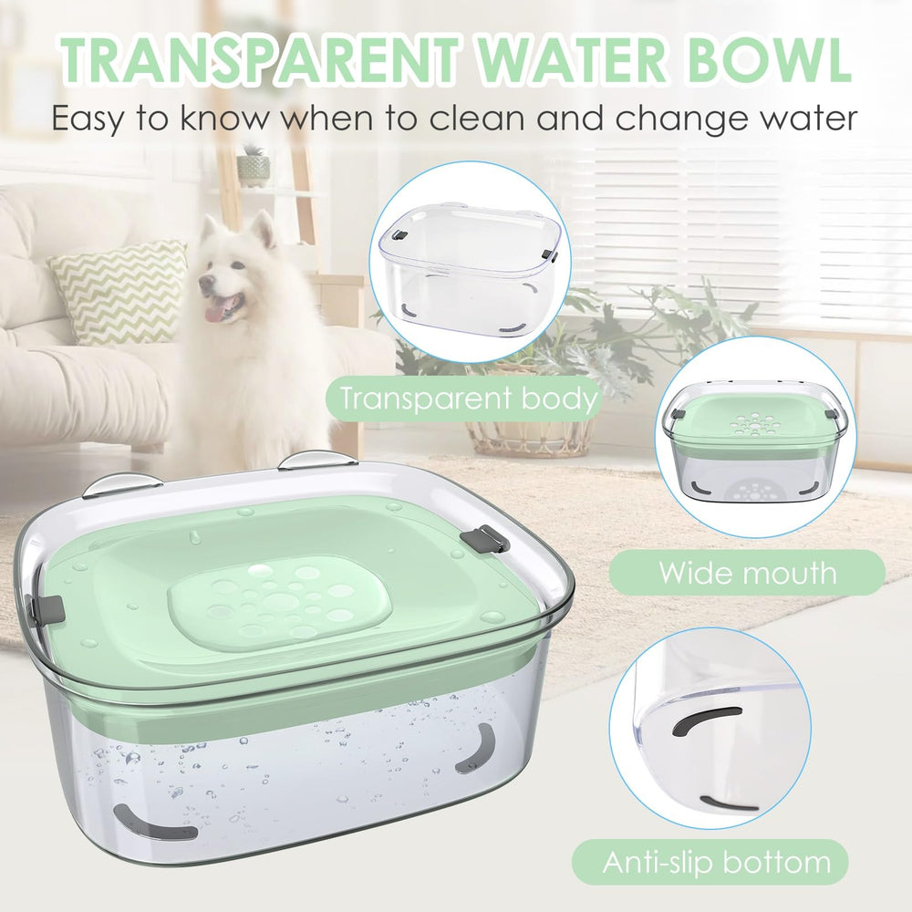 AONKEY 3L dog water bowl transparent bowl enables quick water checks.