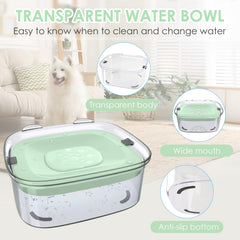 AONKEY 3L dog water bowl transparent bowl enables quick water checks.