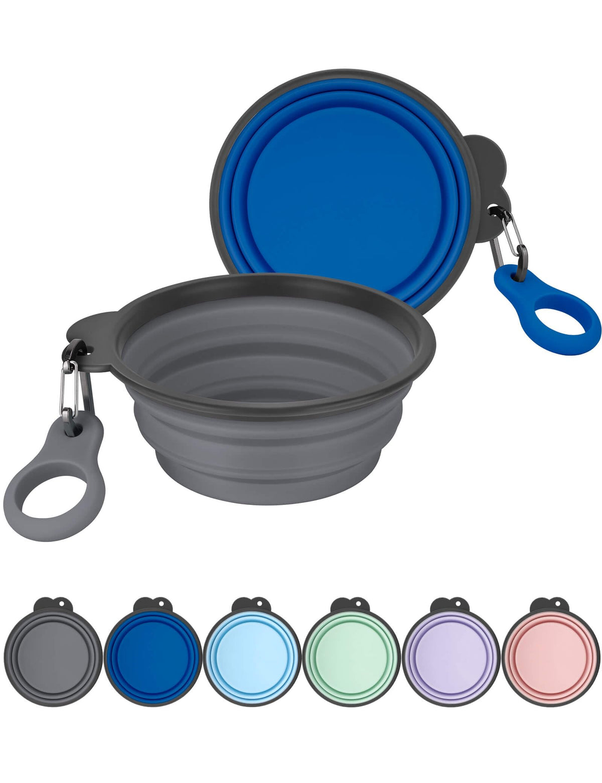 AONKEY collapsible dog bowl closed for compact travel.