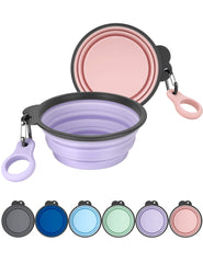 AONKEY collapsible dog bowl folded for compact travel and easy packing.