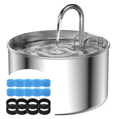 AOOGITF cat water fountain main view shows stainless steel durability for safe hydration.