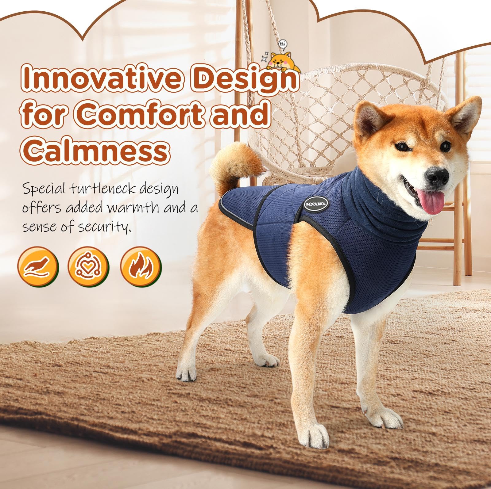 AOOLMOL anxiety vest adjustable neck and back for a secure fit.