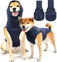 AOOLMOL dog anxiety vest wrap close-up shows snug support for calming.