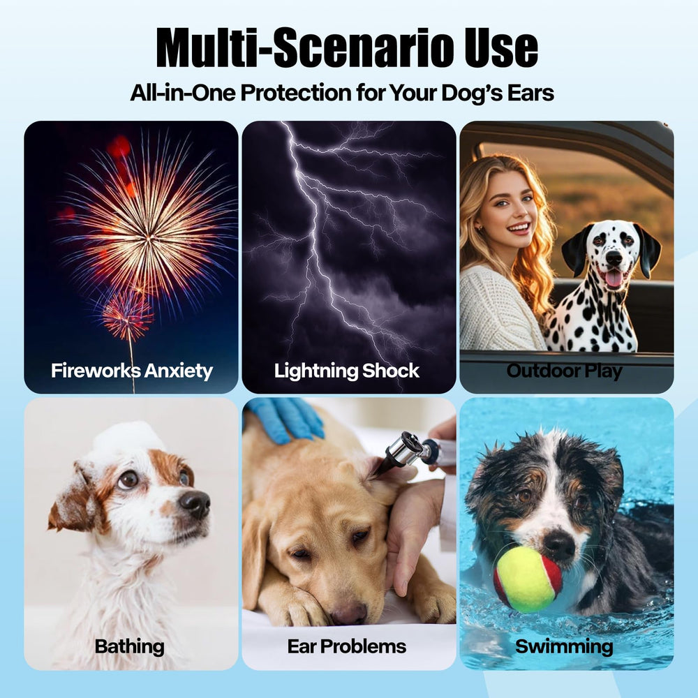 AOOLMOL dog ear muffs as a bathing cap protects ears.