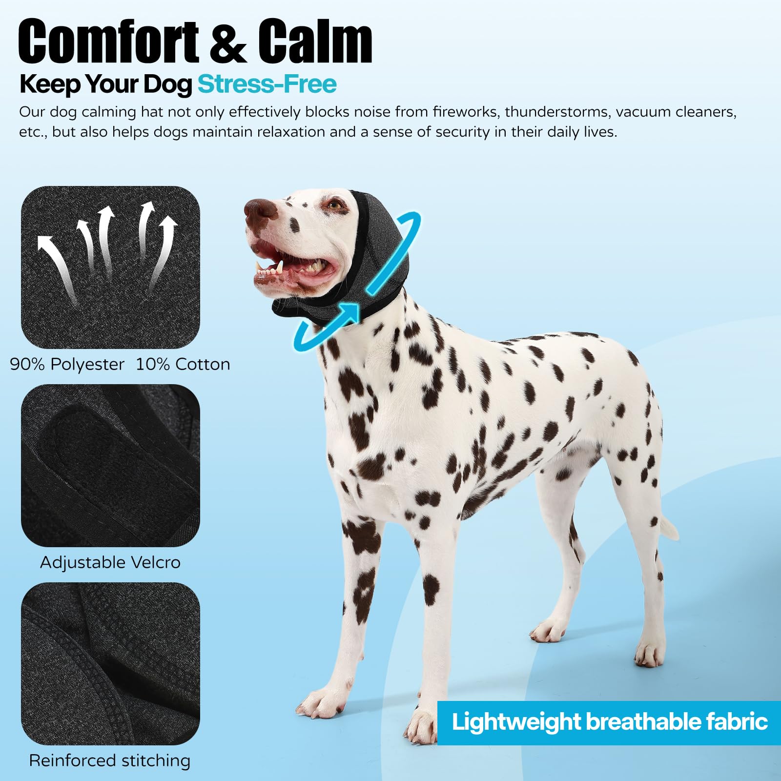 AOOLMOL dog ear muffs wrap used as a bathing cap to keep ears dry
