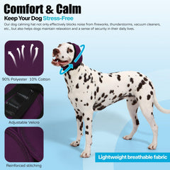 AOOLMOL dog ear muffs wrap material closeup shows soft hypoallergenic fabric