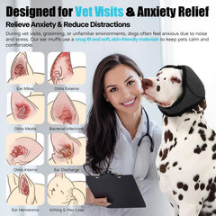 AOOLMOL dog ear muffs wrap noise protection reduces loud disturbances