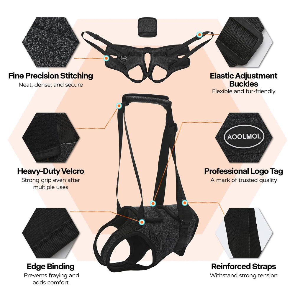 AOOLMOL dog sling adjustable straps improve handling during lifts