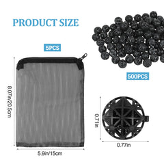 AOQIVIS bio balls with mesh bags for organized, easy-to-position filter media.