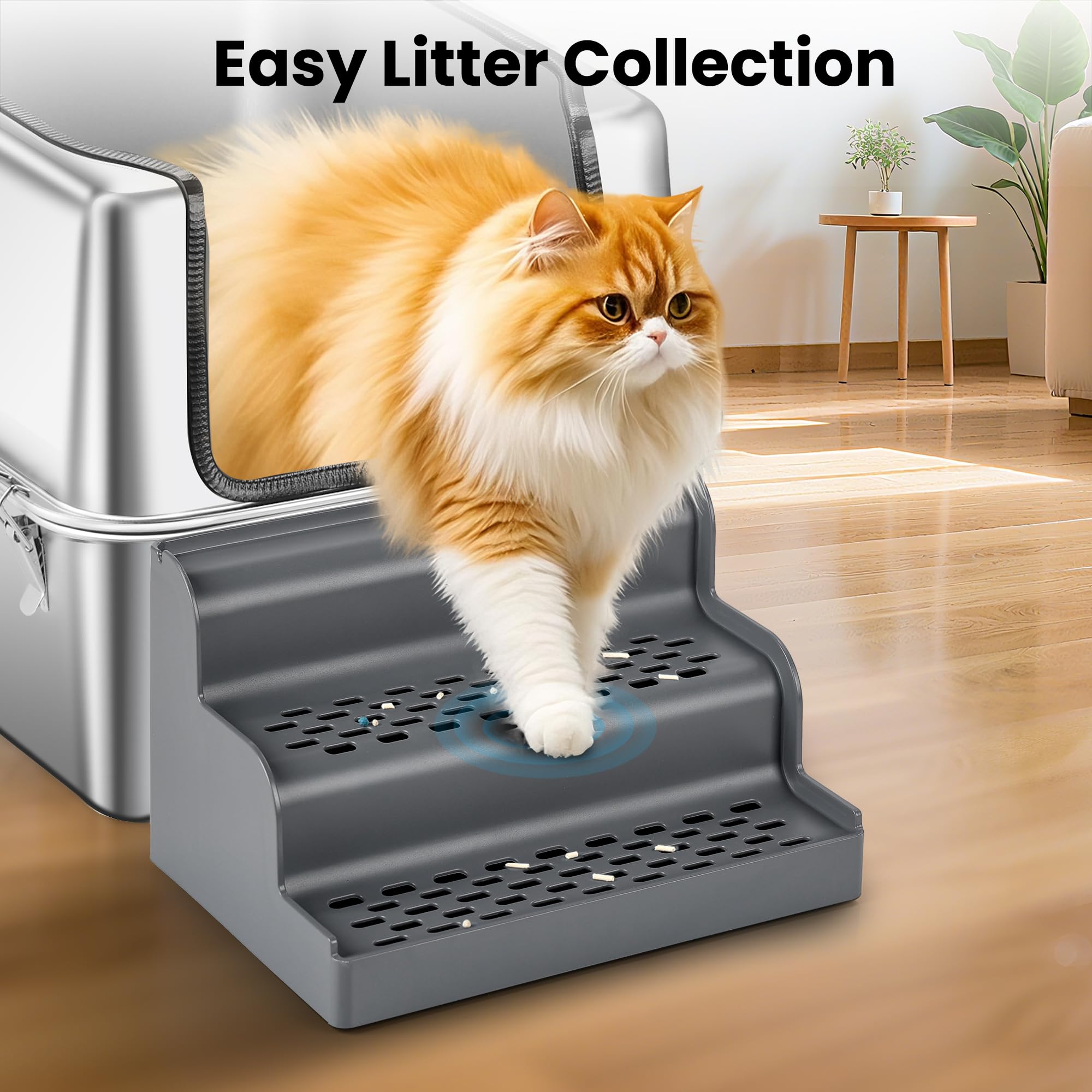 Aothey Litter Box Step fits most standard boxes for versatile homes