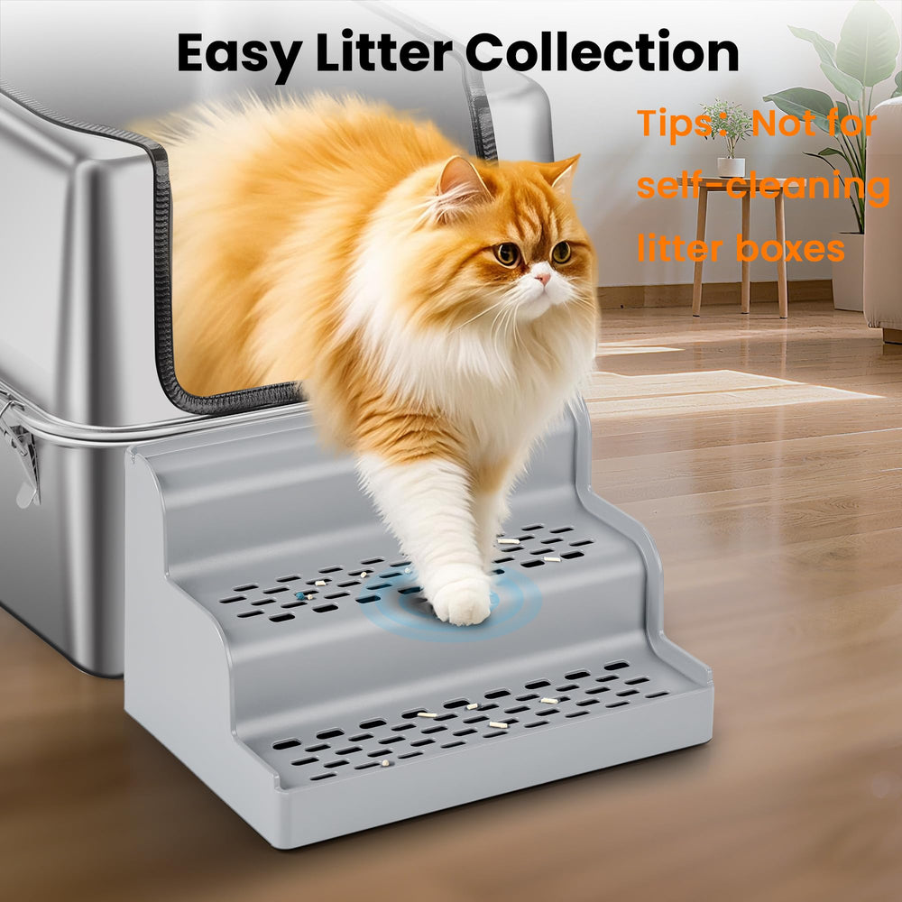 Aothey Litter Box Step compatible-with-most-boxes fits standard litter boxes