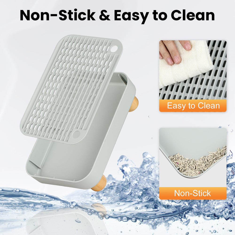 Aothey Litter Box Step dirt-resistant surface enables quick and easy cleaning.