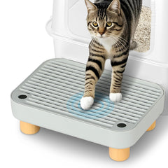 Aothey Litter Box Step top view highlights spacious surface for easy cat entry.