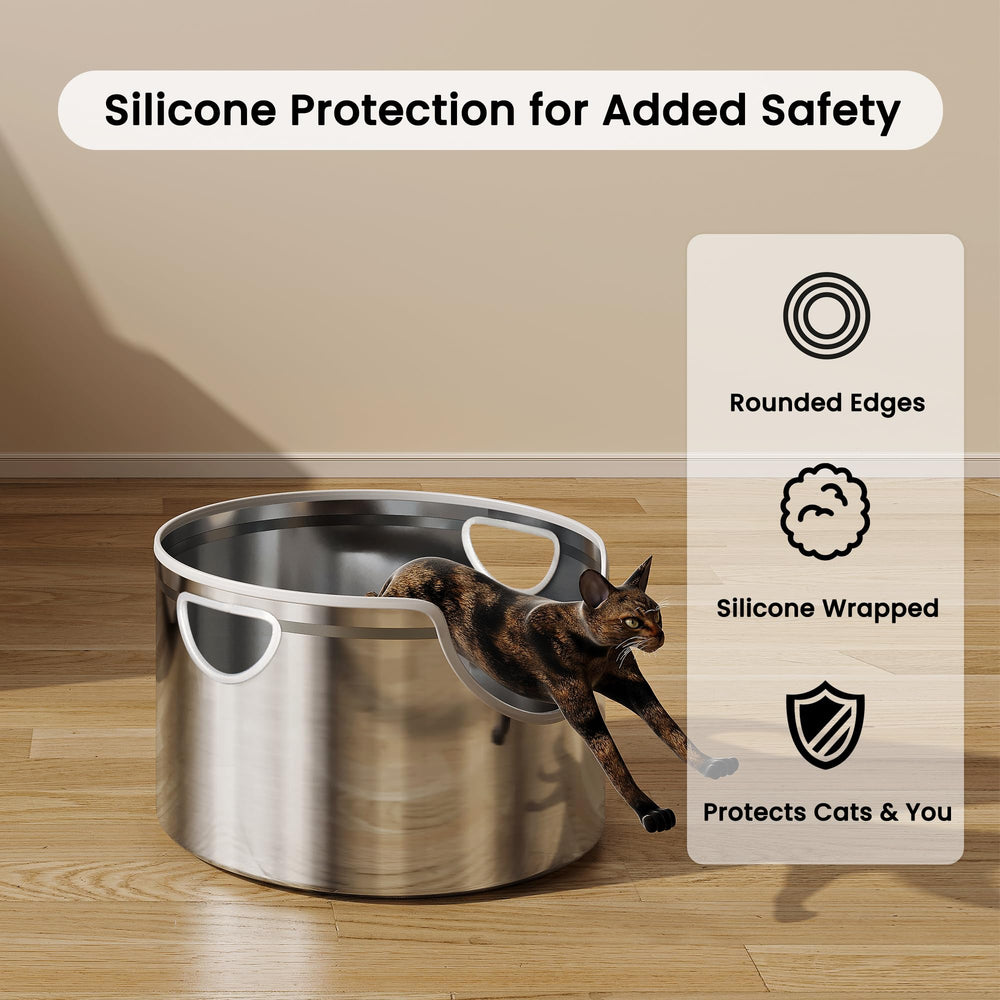 Aothey litter box with stainless steel scoop included