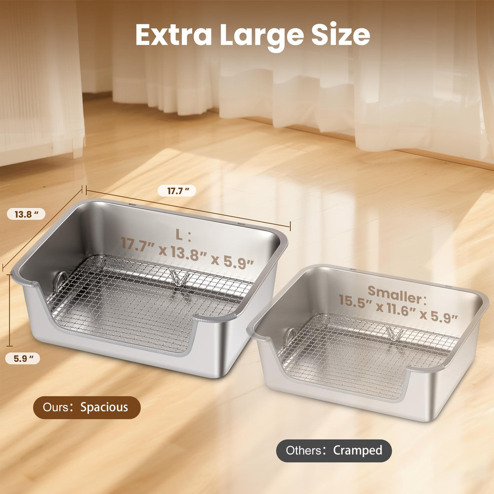 Aothey Rabbit Litter Box size highlight showing extra-large capacity for multiple pets.
