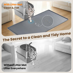 Aothey silicone cat litter mat durable silicone resists wear and tears.