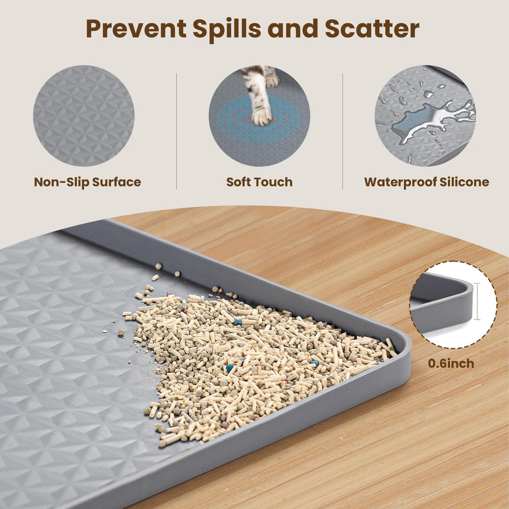 Aothey silicone cat litter mat soft on paws for comfortable use.