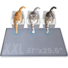 Aothey silicone cat litter mat XXL covers floor area and traps litter effectively.