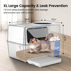 Aothey dog-proof stainless steel litter box blocks dogs from approaching the litter area.