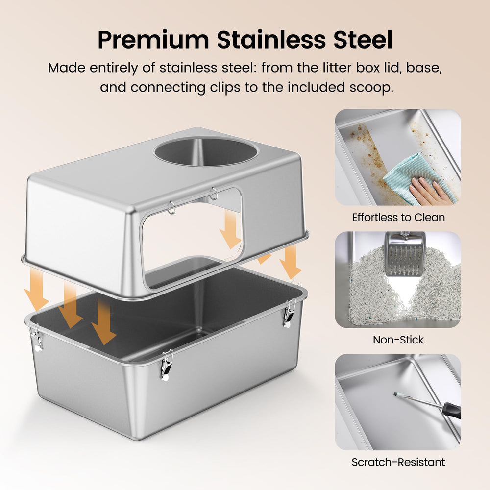 Aothey enclosed litter box shows privacy and odor control in a single unit.
