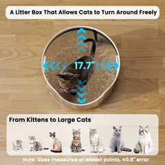Aothey stainless steel litter box smooth surface aids easy cleaning and odor resistance