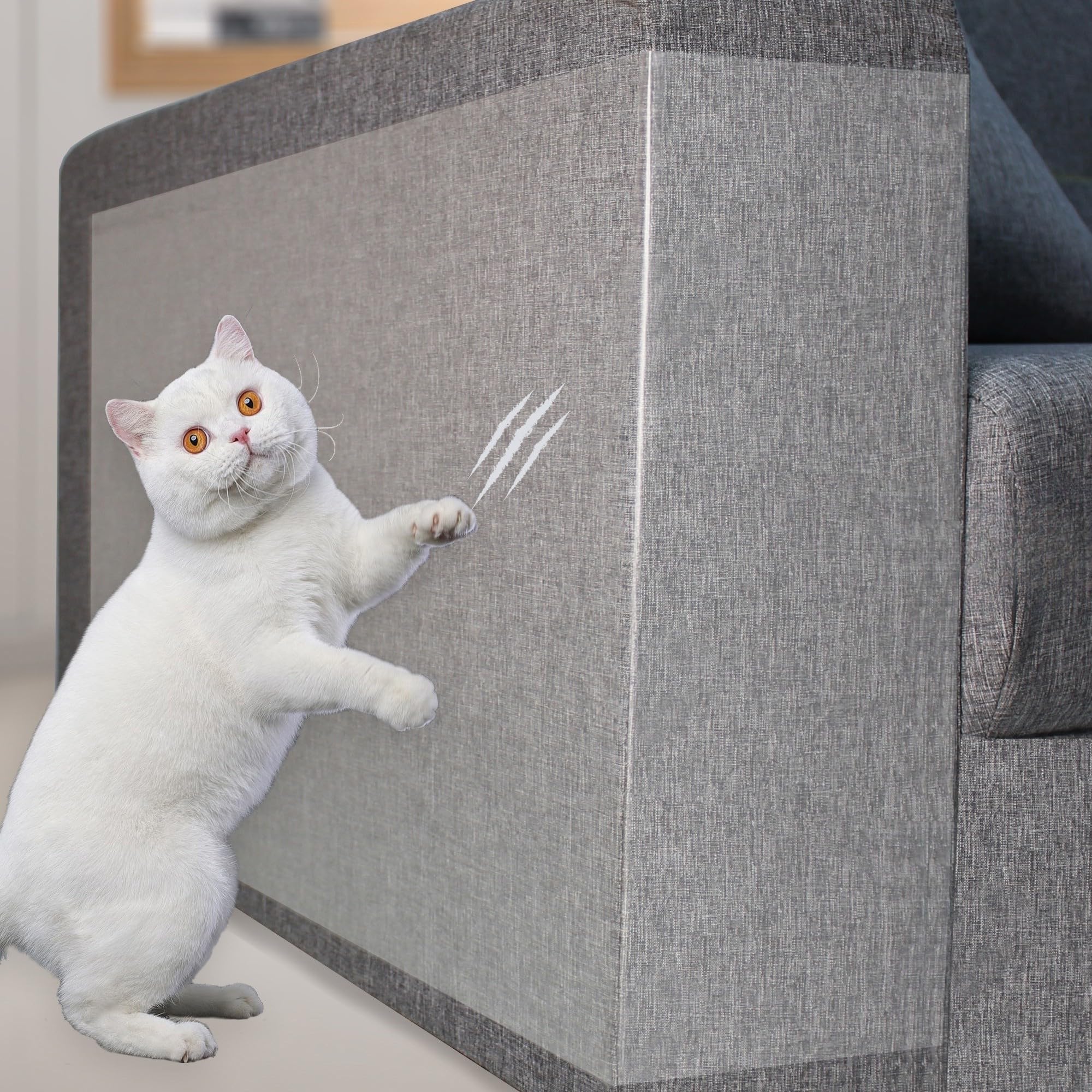 AOUKAR anti-cat scratch 22-pack front view protects sofa fabric from claws