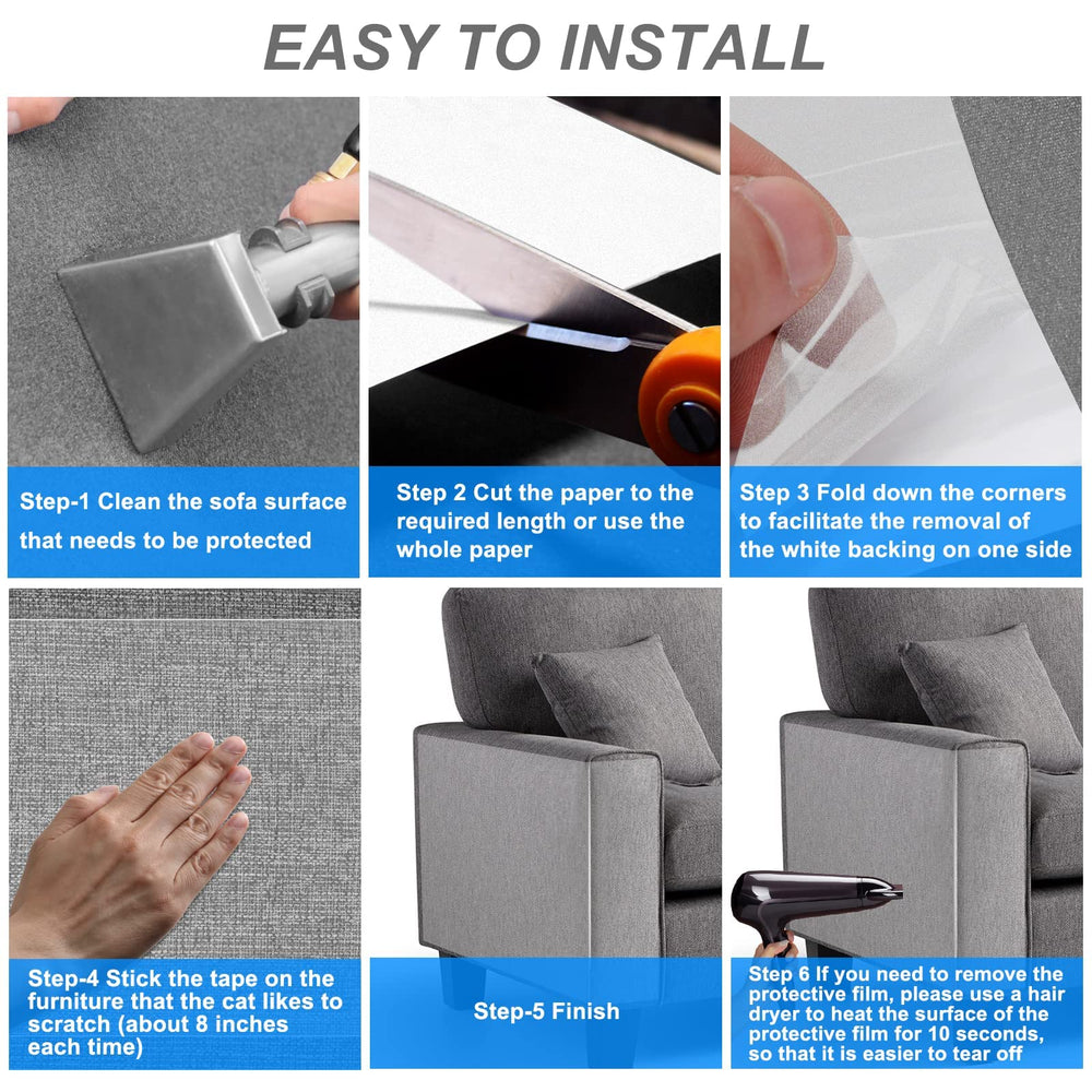 AOUKAR non-toxic clear vinyl provides durable, pet-safe furniture protection