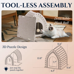 Apasiri cat house dimensions 11-6x11-6x13-8 showcase compact footprint.