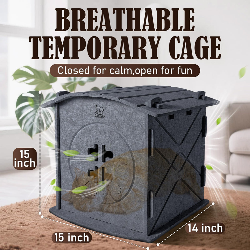Apasiri cat house grey-nap-spot offers a calming retreat for cats.