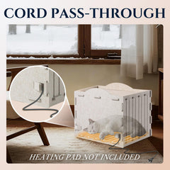 Apasiri cat house hidden cable hole enables a heating pad setup for extra warmth.