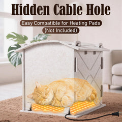 Apasiri cat-house raised door detail offers plush edge for rubbing and marking ownership.