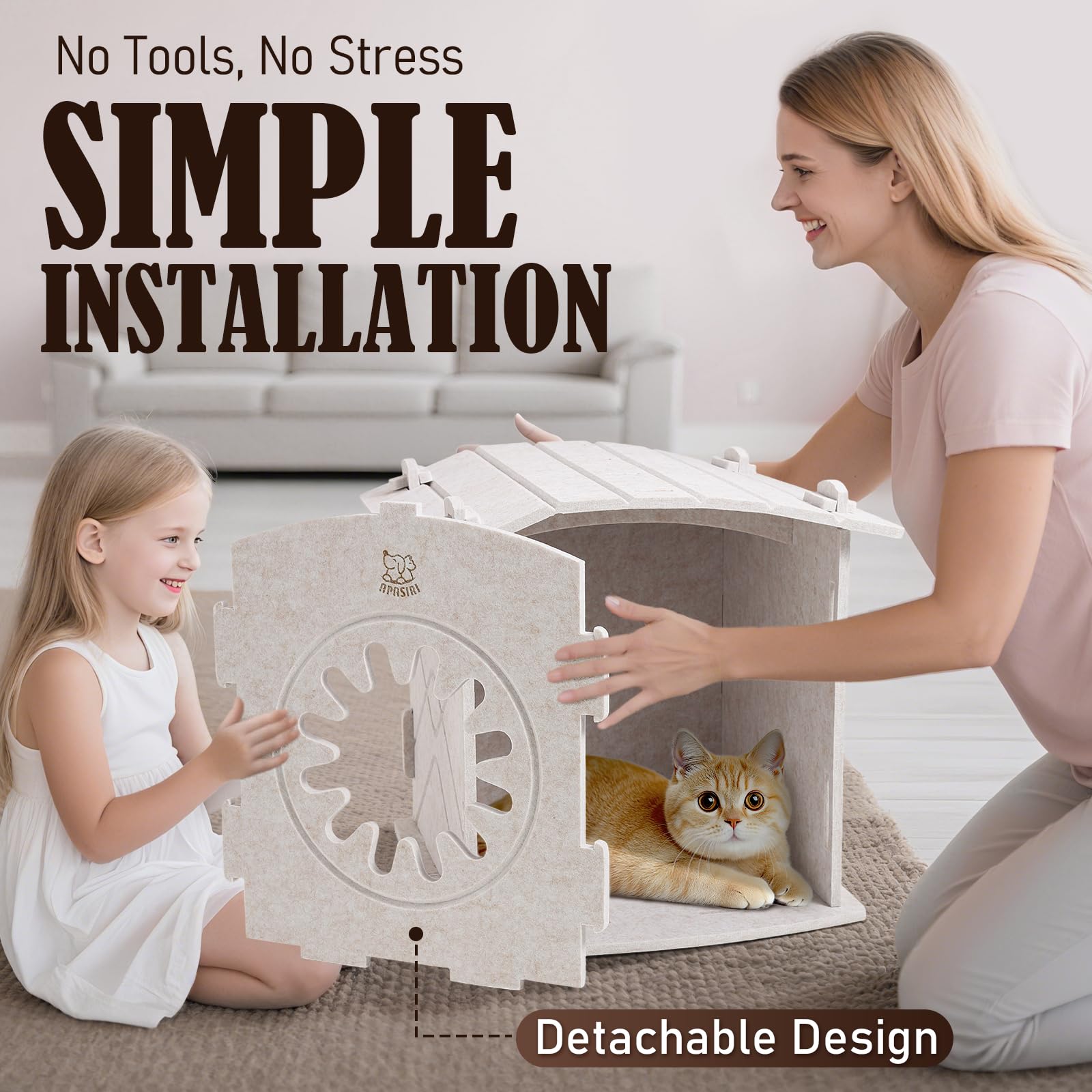 Apasiri cat-house scratch-resistant material supports claws without tearing.