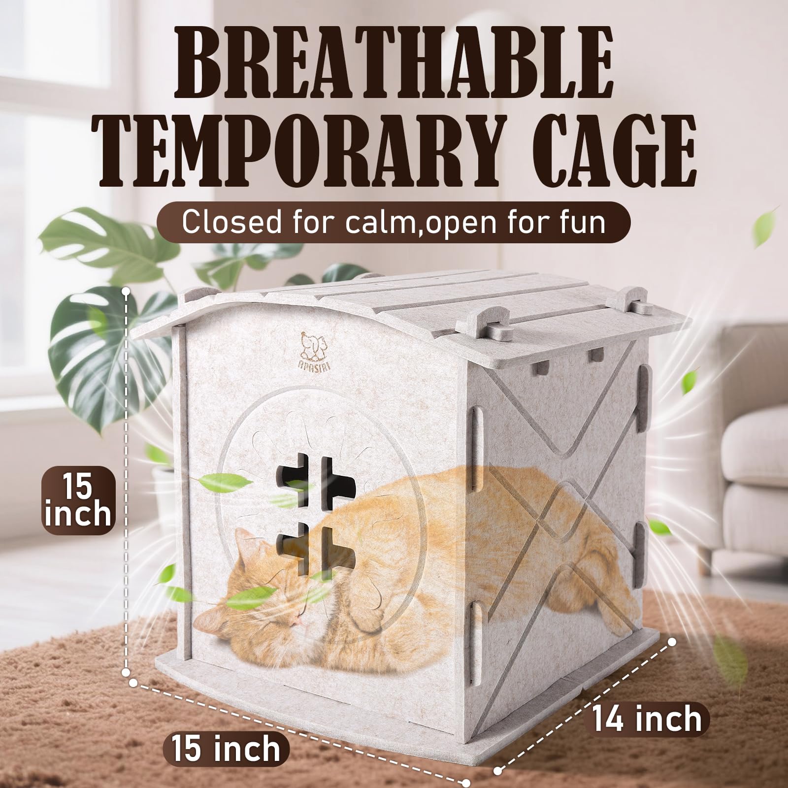 Apasiri cat-house tear-resistant construction stands up to paws and claws.