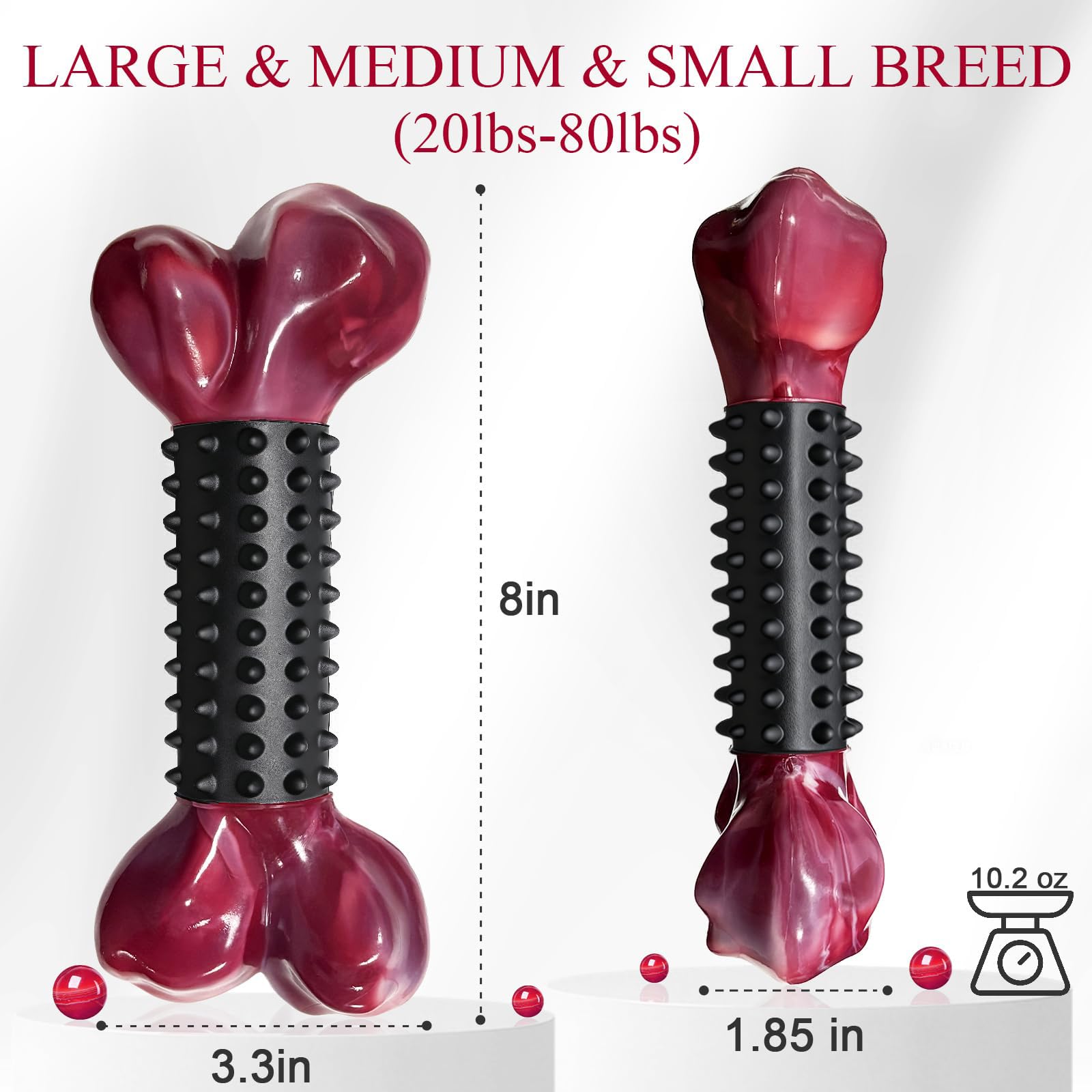 Apasiri easy-grip chew toy shows bone shape comfortable for dogs to hold.
