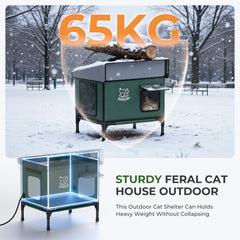 Apasiri heated cat house insulation cross-section reveals five layers of warmth.
