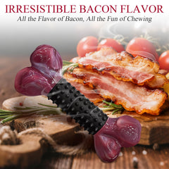 Apasiri large-breed chew toy bacon flavor appeals to dogs during playtime.